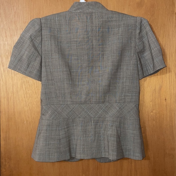 •BANANA REPUBLIC•PLAID SHORT SLLEVE 3-BUTTON BLAZER W/PUFF SLEEVES SIZE 6 EUC - Picture 3 of 7